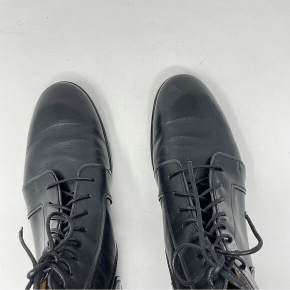 Mezlan Black Leather Burnished Calfskin Hybrid Hi Top Lace Up Ankle Boots men 10 - Picture 5 of 16